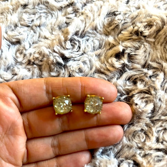 Kate Spade Druxy Stud Glitter Shimmer Earrings Costume Jewelry Sequin Metallic - Picture 2 of 16